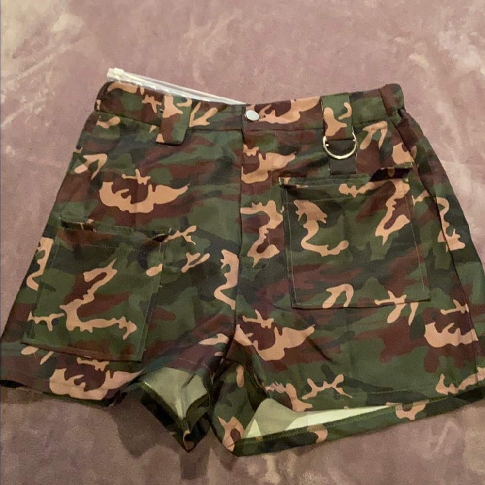 Army shorts.